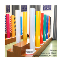 Rollo de Lámina Reflectante Comercial PET 3100 de 1.24x45.7m, Vinilo Autoadhesivo para Señalización Vial y Publicidad