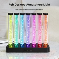 Lampe de chevet en acrylique cristal à colonne d'air, lumière ambiante RVB colorée, veilleuse rythmique haut de gamme à détection sonore pour chambre à coucher et maison