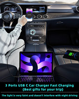 Chargeur de voiture SUNDA 230W PD3.1/PD3.0/PPS 100W QC3.0 à charge rapide 3 ports USB-C (2 Type-C + 1 USB) pour montre connectée Android et écouteurs