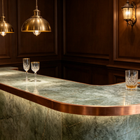 Dalles de pierre de granit vert de luxe sur mesure, pierre naturelle TANZANITE GREEN, granit turquoise pour mur de fond