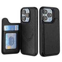 Pour Iphone 16 étui de protection étui de téléphone magnétique fente pour carte étui de téléphone portable en cuir PU
