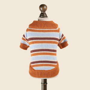 Suéter Moderno para Perro, <span class=keywords><strong>Ropa</strong></span> para Mascotas, Primavera/Otoño, Suéter Transpirable a Rayas Color Caramelo y Sal Marina para Perros Pequeños y Cachorros - Product Image 5