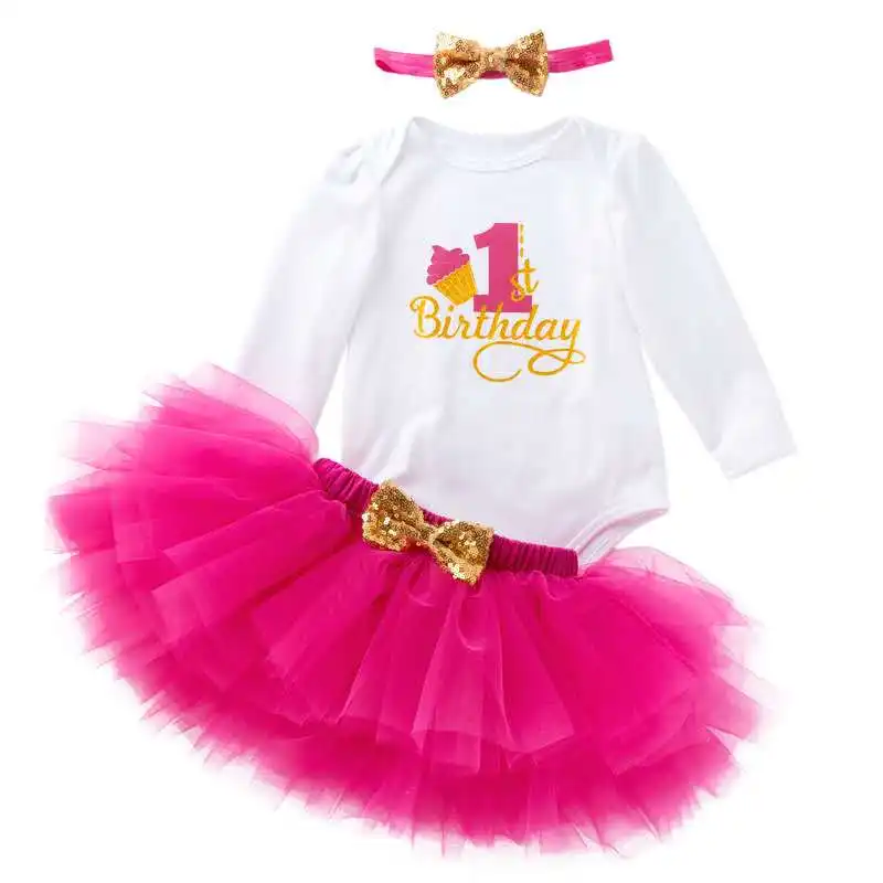 Vestido De Tutu De Aniversário Para Crianças Meninas 1 Anos