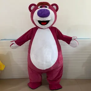 Funtoys Losto kostum maskot kartun beruang stroberi untuk dewasa, kostum Cosplay Halloween mewah Fursuit mainan Anime untuk dewasa