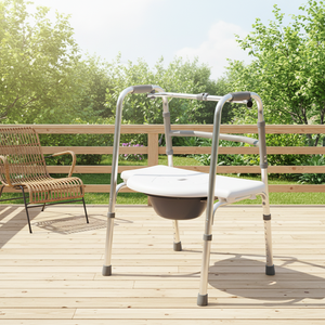 Chaise de douche et de toilette médicale multifonctionnelle réglable en hauteur, déambulateur portable pour personnes âgées - Product Image 4