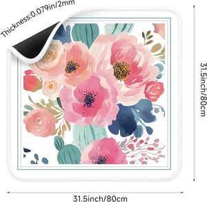 Tapis de table Mahjong à motif floral, housse en tissu lavable pour tables de jeu et protection de surface pour jeux de cartes, durable - Product Image 2