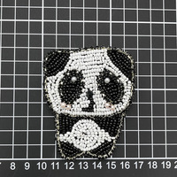 Patch décoratif artisanal en PVC perlé à motif panda pour vêtements, chaussures, chapeaux, chaussettes ; Applique artisanale avec perles cousues
