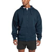 Fabrication de vêtements de sport, sweat à capuche zippé personnalisé, sweat à capuche athlétique pour homme, coton et polyester, sweat à capuche décontracté uni pour homme, sweat à capuche de sport