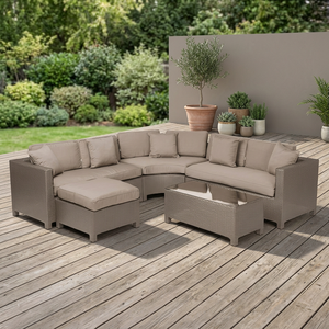 Rattan Wicker Outdoor <b>Corner</b> Modern Sectional Sofa <b>Set</b> for Conservatory Patio - Product Image 2