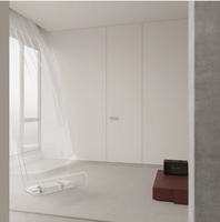 Porte en bois invisible moderne sur mesure, prix d'usine, sans cadre, intérieure/extérieure, blanche, étanche, pour chambre d'hôtel