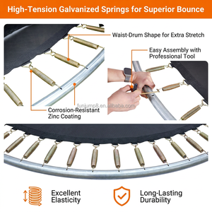 <span class=keywords><strong>Trampoline</strong></span> de fitness extérieur de 16 pieds avec filet de protection et ressorts haute tension pour usage domestique - Product Image 6