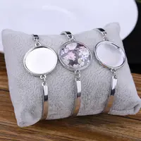 EXCEART 30 Pcs Bracelet Sublimation Blanks Clear Cabochons Bangle Decked  Accessories Sublimation Blanks Ring Bender Making Glass Dome Jewelry