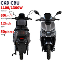 Moto électrique pas chère avec frein à disque de 12 pouces CKD SKD, 1100/1300W, vitesse de 60 km/h, scooter électrique pour adultes à vendre