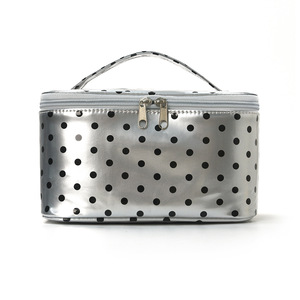 Polka Dot Water Resistant Eco-Friendly Polyester <b>Cosmetic</b> Bag Large Capacity Rectangle Storage <b>Case</b> for Home Travel Use - Product Image 3