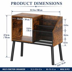 Retro Style Two-Layer Standing Type Wood Durable Large Capacity Vinyl <strong>Record</strong> Storage <strong>Cabinet</strong> for Home Living Room Decor Use - Product Image 5