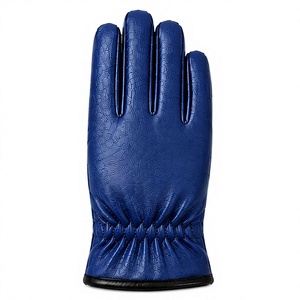 Gants de luxe en cuir pour hommes et femmes, chauds et doublés de polaire pour l'hiver, compatibles écran tactile, élégants et tendance - Product Image 2