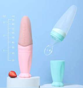 Biberons en silicone 90ml pour l'entraînement des bébés <span class=keywords><strong>Biberon</strong></span> pour <span class=keywords><strong>céréales</strong></span> Complément alimentaire <span class=keywords><strong>Biberon</strong></span> pour bébé avec cuillère - Product Image 6