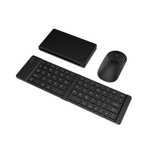 Ensemble clavier et souris sans fil pliable portable, clavier BT ultra fin rechargeable pour les voyages, les affaires, les tablettes, les iPad, les PC - Product Image 1