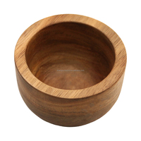 Ustensile à salade en bois d'acacia poli naturel bol de service à salade bols à fruits bol en bois d'acacia en teck pour la maison