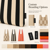 Sac à main tricoté personnalisé avec logo, sac fourre-tout en maille japonaise, sac à main décontracté à carreaux tendance pour la vente au détail de mode européenne