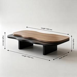 Designer Luxury Eco-Friendly Solid Walnut Wood Coffee <b>Table</b> <b>Storage</b> Easy Clean Durable High-<b>End</b> Modern Home Furniture - Product Image 4
