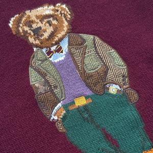 RL/Sweep Code 25 Nouveau pull en laine d'hiver brodé motif ours dessin animé 3D tricoté à col rond pour hommes et femmes - Product Image 4