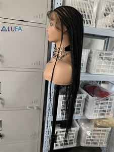 DX616 Meilleures ventes Perruque synthétique tressée longue de 30 pouces 360 Lace Front avec tresses cornrow pour femmes noires - Product Image 4