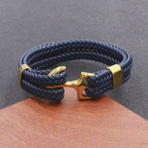 Tarnish Free Waterproof Cute 316l Stainless Steel Fashion String 14k 18k Gold Plated Nautical Bracelets Dainty for Women <b>Men</b> - Product Image 2