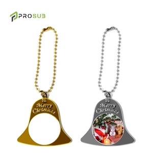 Clochette métallique à Sublimation, en forme de Jingle, ornement pour arbre de noël, articles de noël - Product Image 1