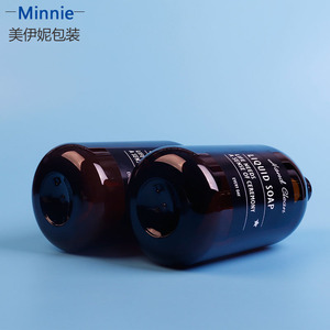 Bouteilles de savon liquide vides Minnie Brown Pet 500ml avec pompe pour produits de soins quotidiens - Product Image 1