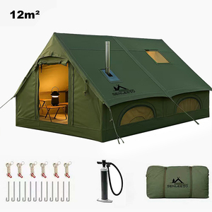 Carpa Inflable Oxford Impermeable Portátil con Base <span class=keywords><strong>de</strong></span> PVC, Dos Puertas, Cuatro Estaciones, Dos Habitaciones para Escapadas <span class=keywords><strong>de</strong></span> <span class=keywords><strong>Fin</strong></span> <span class=keywords><strong>de</strong></span> <span class=keywords><strong>Semana</strong></span>, <span class=keywords><strong>Camping</strong></span> Básico - Product Image 4