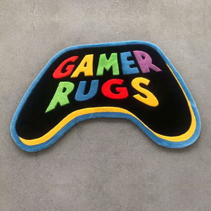 Tapis touffu épais, design personnalisé, découpe sur mesure, logo de jeu, tapis arc-en-ciel, décoration de chambre à coucher, tapis 3D - Product Image 1