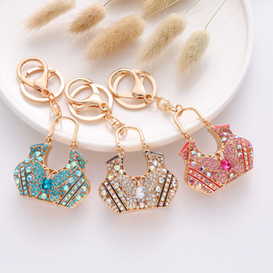 Luxury Rhinestone Handbag Keychain Zinc Alloy Fashion Carabiner Charm Irregular Shape Bling Jewelry Accessory - Product Image 6