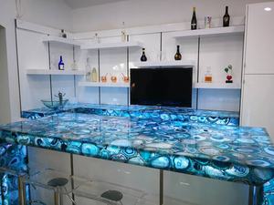 Pierre précieuse translucide Semi-précieuse, marbre bleu aventurine de luxe personnalisé pour le sol de la salle de bain et la décoration de la baignoire - Product Image 3