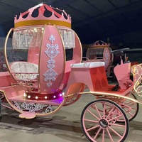 Chariot de mariage type cendrillon, 8 pièces, accessoire de luxe pour l'extérieur, pas cher, imprimé citrouille, vente en gros