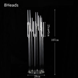เชิงเทียนอะคริลิคใสเชิงเทียนขนาดใหญ่พร้อมขาตั้งดอกไม้สำหรับวางตรงกลางโต๊ะงานแต่งงานและของตกแต่งวันวาเลนไทน์ - Product Image 4