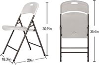 Tables pliantes en plastique blanc en gros d'usine chaises pour salle à manger en plein air dans la cour, événements de fête de mariage, conception pliable facile