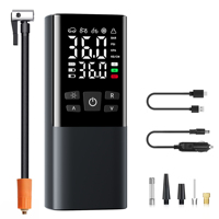 Compresseur d'air portable pour usage d'urgence, gonfleur de pneus, moniteur de pression des pneus, jauge de pression numérique, lumière d'urgence - Matériel ABS