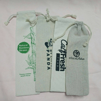 Pochette personnalisée en coton et lin avec cordon de serrage pour couverts, sac de rangement pour cuillères à café, pochette de protection pour cuillères de table