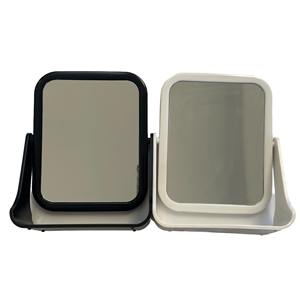 Miroir de maquillage de bureau en plastique carré rotatif classique portable miroir de courtoisie rotatif - Product Image 1