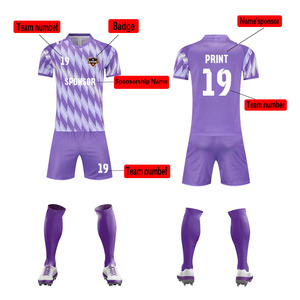 Maglia da <span class=keywords><strong>Calcio</strong></span> Bicolore Viola e <span class=keywords><strong>Bianca</strong></span>, Unisex, Elastica e Comoda, Personalizzabile per Club e Squadre, Direttamente dalla Fabbrica - Product Image 5