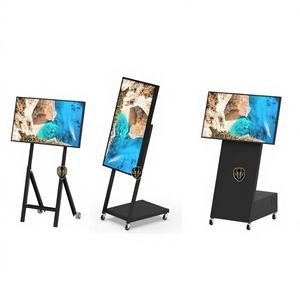 Carrito de TV Móvil de Acero con Altura Ajustable y Diseño de 4 Ruedas - Product Image 1