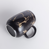 Tasse en céramique à motif marbre noir et blanc de luxe, grande tasse à café, mug en porcelaine, Xicaras De Porcelana, vaisselle à café