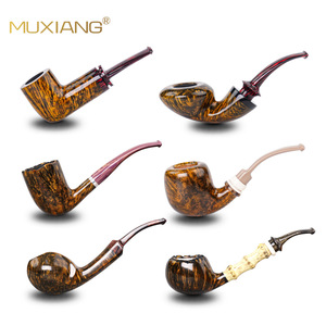 Muxiang Briarwood Smoking Pipes Handmade Freestyle Tobacco Pipe With Vulcanized Rubber Mouthpiece - Product Image 1