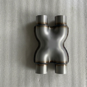 ท่อไอเสียสแตนเลสแบบ X-Type ข้อต่อเชื่อม 4 ทาง แบบ Universal Fit  ผิวแบบดิบ สำหรับท่อไอเสียรถยนต์ - Product Image 1