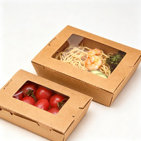 Boîte à lunch en papier kraft pour emporter avec fenêtre transparente
