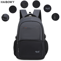 Sac à dos pour ordinateur portable de grande taille HAIBOWY avec logo personnalisé, léger, imperméable, pour hommes, pour les voyages et le travail en extérieur