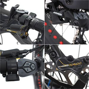 Bicicleta Eléctrica de Montaña Sram GX de 12 Velocidades, <span class=keywords><strong>29</strong></span> Pulgadas, Suspensión Completa, Cuadro de Fibra de Carbono, Motor Central de 500W, <span class=keywords><strong>Rockshox</strong></span>, Bicicleta Eléctrica MTB - Product Image 4