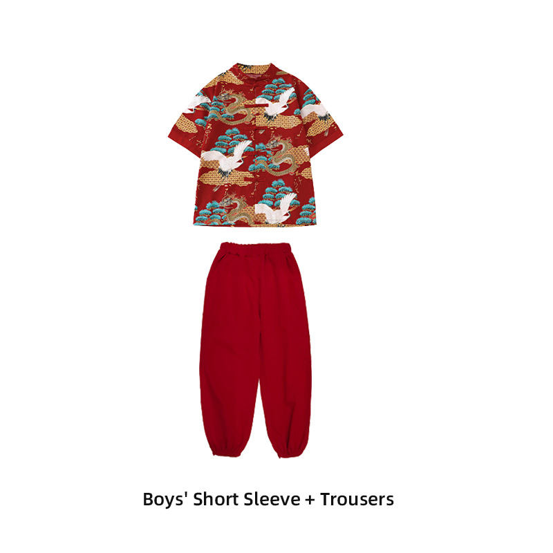 Boys' Burgundy Short Sleeve +Burgundy Pants