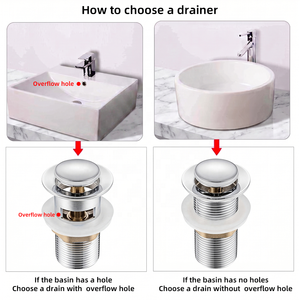Vanne de vidange à <span class=keywords><strong>clic</strong></span>-<span class=keywords><strong>clac</strong></span> en laiton massif, légère et durable, à faible MOQ, avec fente G 1-1/4" chromée, pour lavabo salle de bain et cuisine, style européen - Product Image 6